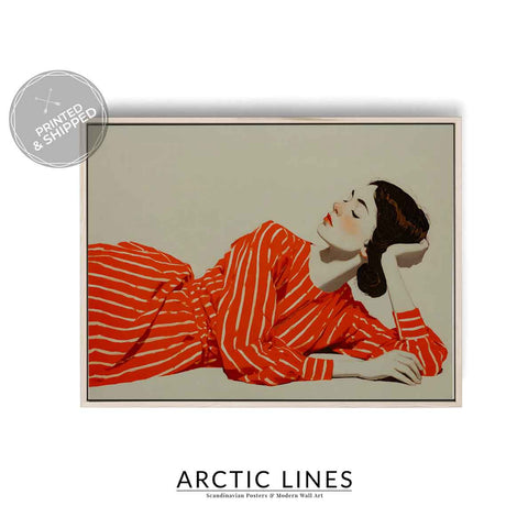 Modern minimalist red dress illustration