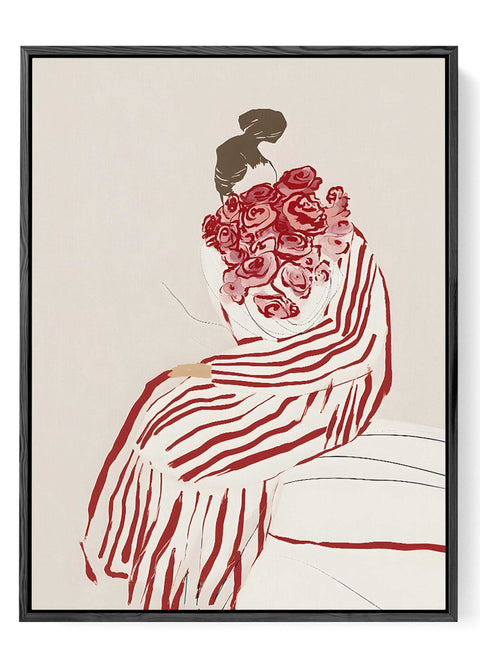 Modern minimalist red floral illustration