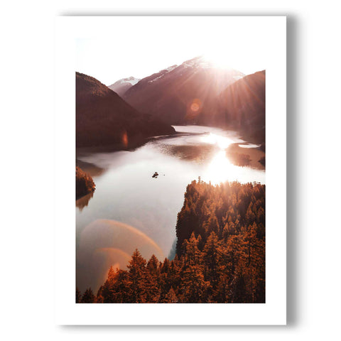Modern nature photography art print with earthy orange and brown tones.