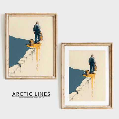 Modern painter overalls ledge 