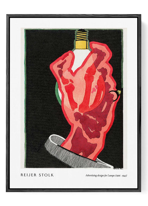 Modernist poster art with bold red and black tones