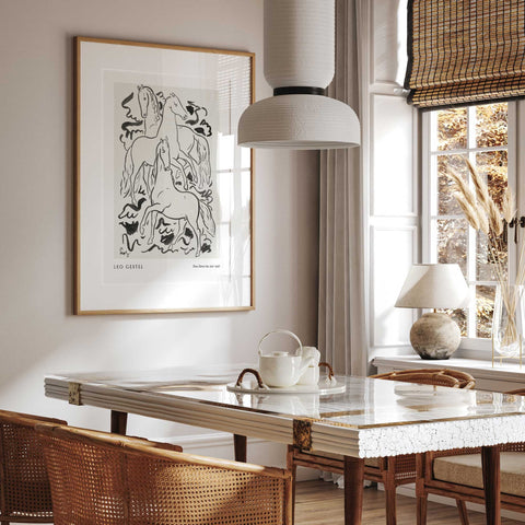 Monochrome horse artwork print