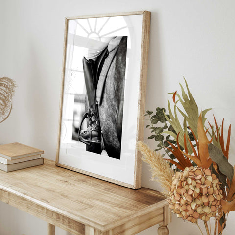 Monochrome horse photography decor