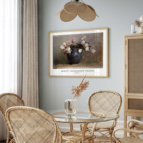 Moody floral oil painting wall decor
