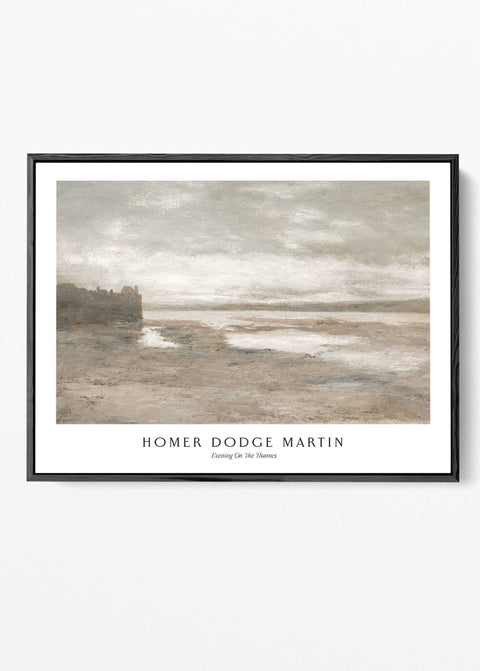 Moody neutral seascape wall art