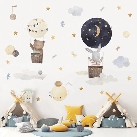 Moon stars wall decals
