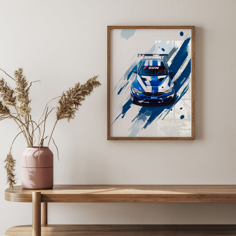 Motorsport inspired digital art print for modern office decor
