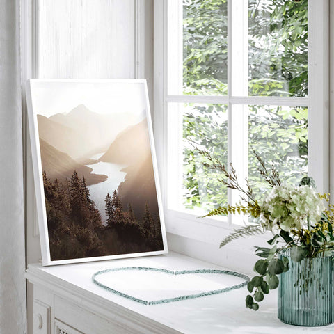 Mountain Valley Sunrise Art - Tranquil Nature Canvas