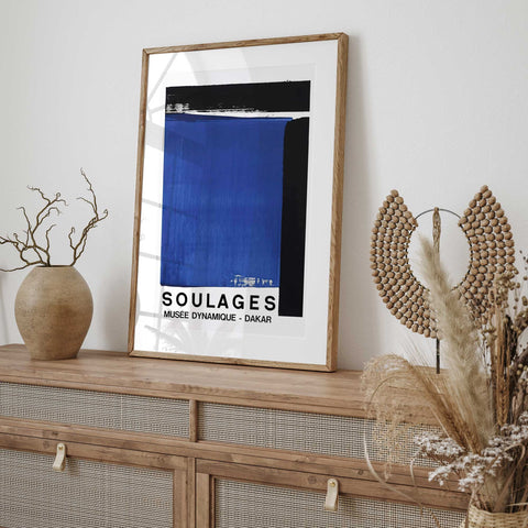 Contemporary Blue Soulages - Abstract Museum Print