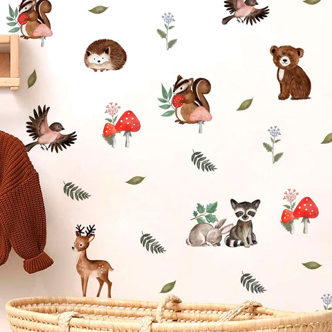 Mushroom And Leaf Wall Stickers