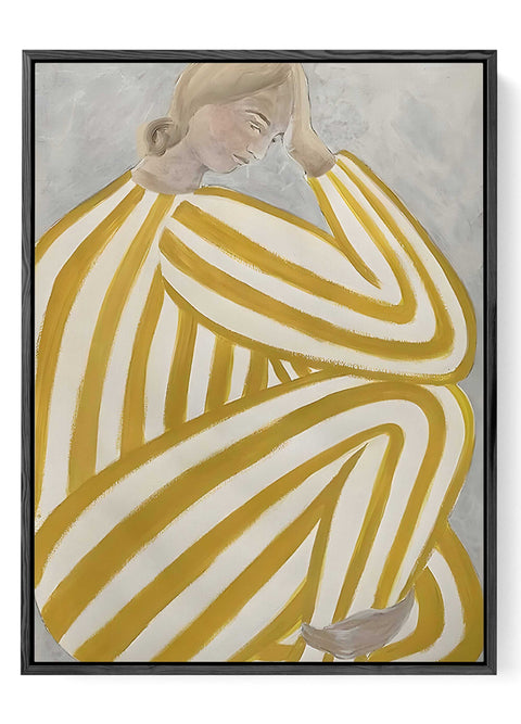 Mustard modern abstract wall art