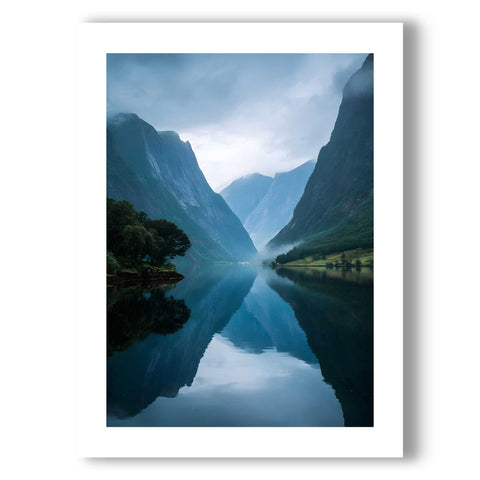 Muted blue and grey tones in a professional landscape photography print.