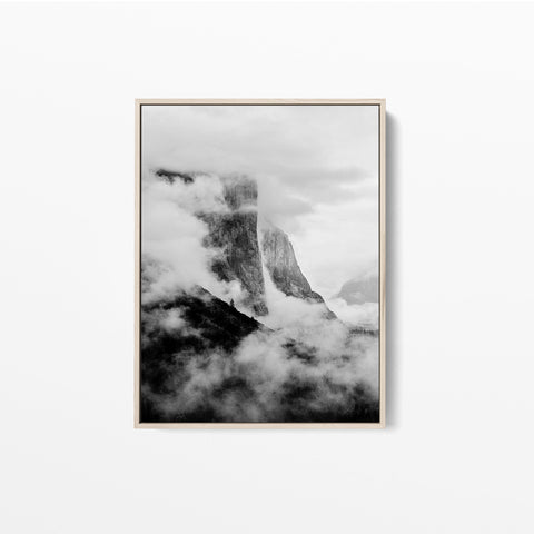 Natural Beauty Canvas Art Foggy Mountain Vista