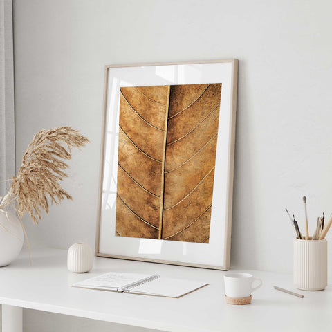 Dual Panel Leaf Texture Art - Contemporary Nature Print