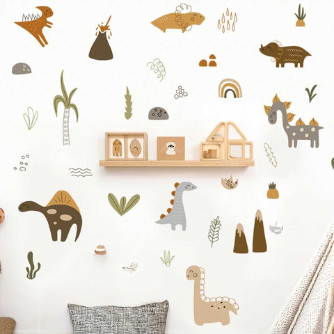 Neutral Dinosaur Wall Stickers