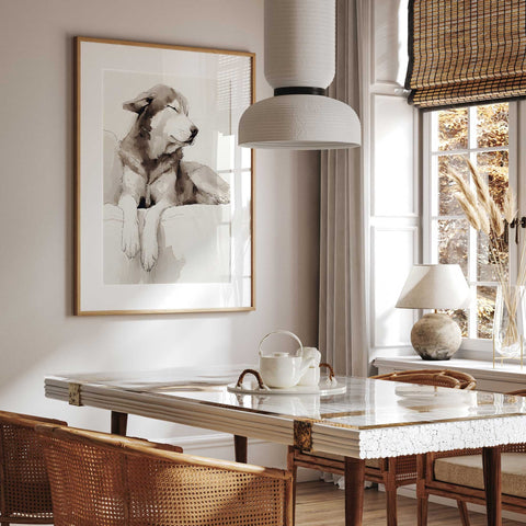 Neutral beagle pet wall art