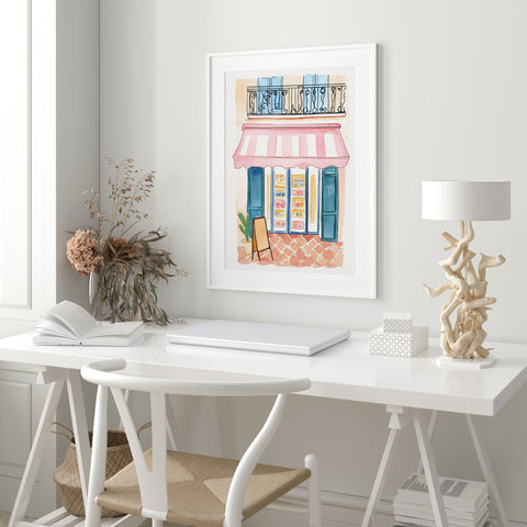 Neutral beige, cream, and charcoal color palette in a sophisticated fine art print.