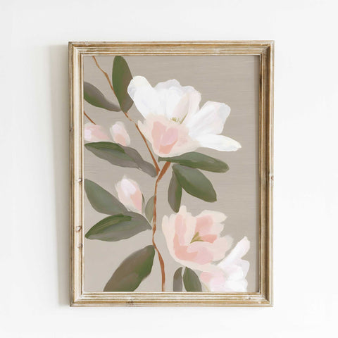 Neutral botanical bedroom art