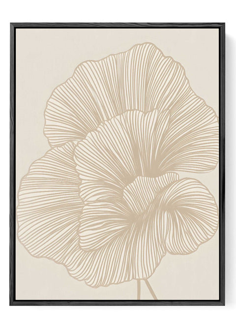 Neutral botanical wall art in soft taupe and cream tones