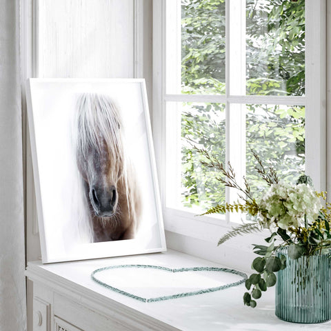 Neutral farmhouse horse artwork
