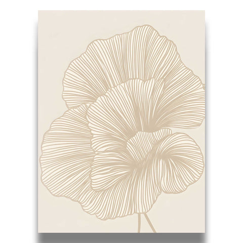 Neutral line drawing floral poster for calm aesthetic spaces
