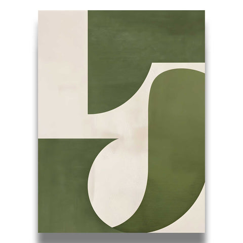 Neutral modern abstract artwork with curved shapes