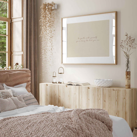Neutral self love wall decor