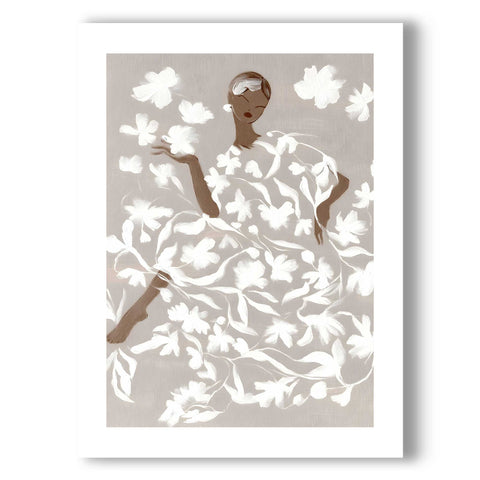 Neutral tone modern fashion artwork for Scandinavian interior design