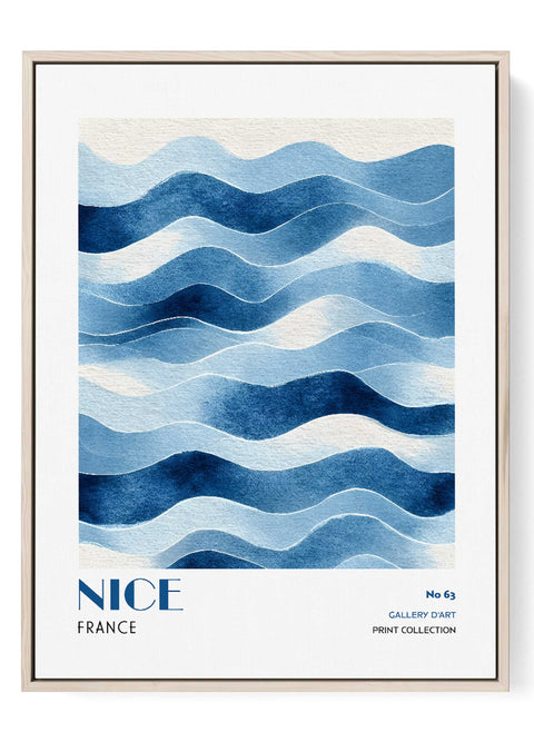 Nice coastal wall art blue watercolor wave print