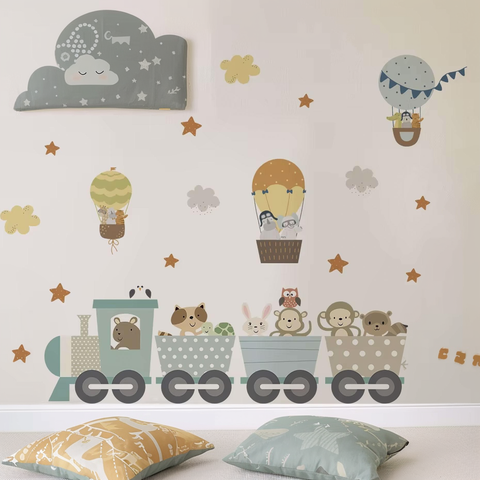 Nursery wall train stickers

