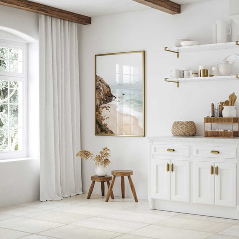 Ocean cliff rugged landscape art print