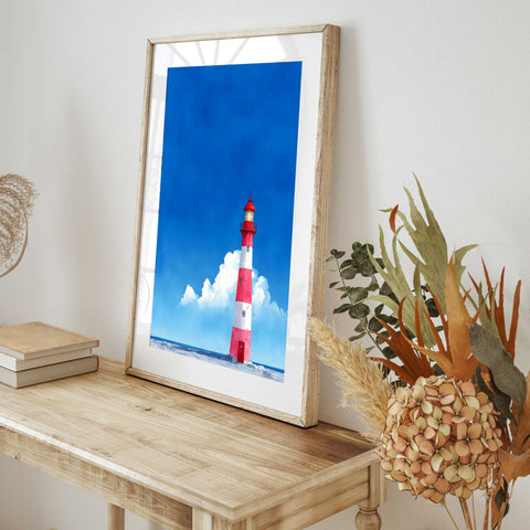 Ocean lighthouse wall art print