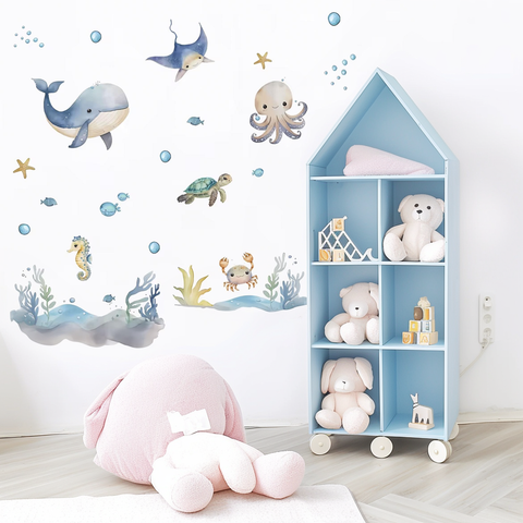 Ocean theme wall decals for kids room

