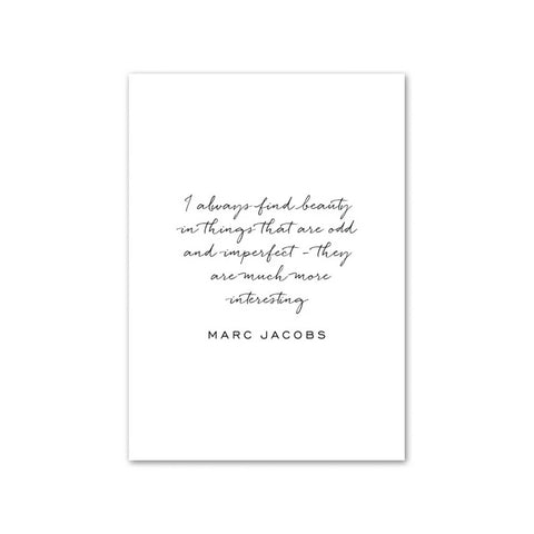 'Odd and Imperfect' Marc Jacobs Quote - Chic Wall Canvas