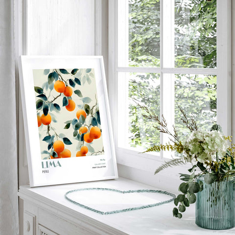 Orange tree poster Lima botanical artwork