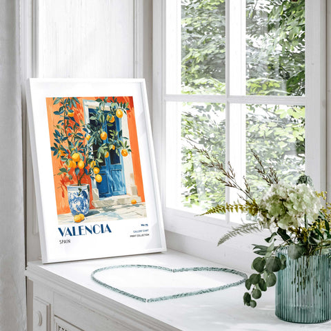 Orange tree poster Spain Mediterranean decor
