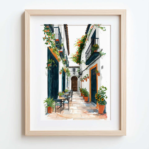 Outdoor café watercolor