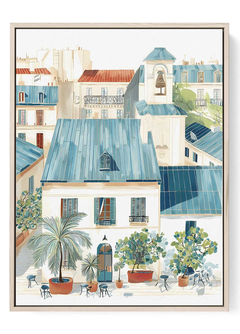 Paris Courtyard Watercolor Art Print