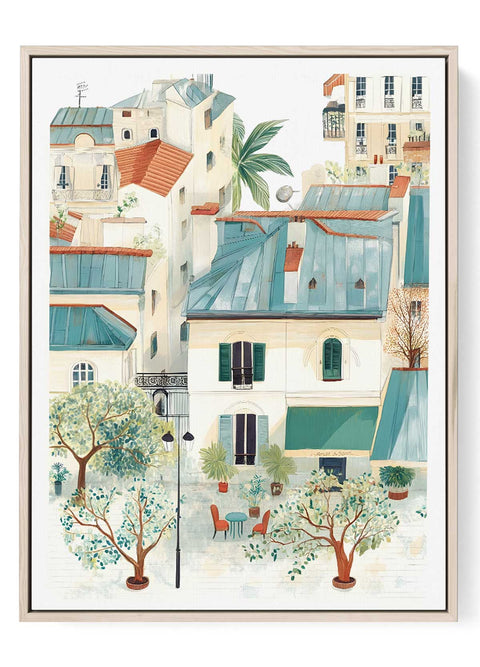 Paris Courtyard Watercolor Art Print