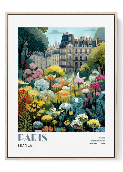 Paris city botanical art print
