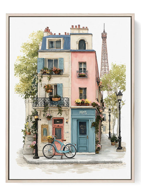 Paris wall art romantic street scene