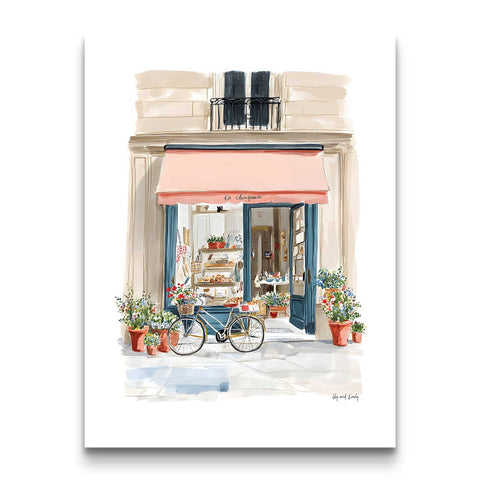 Parisian bakery illustration watercolor wall decor