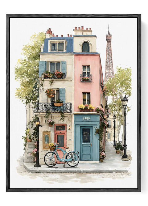 Parisian street artwork with Eiffel Tower