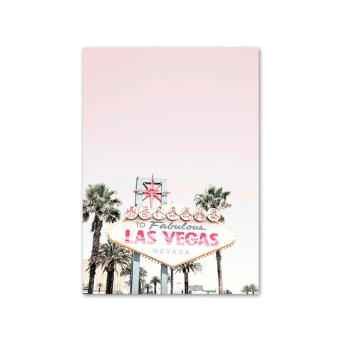 Pastel Sunset Skyline Vegas Poster OA185-F