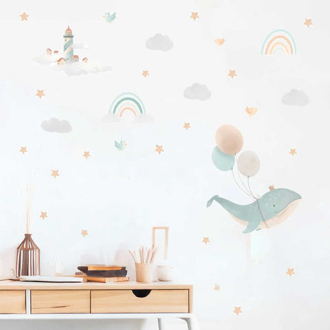 Pastel Whale Wall Art