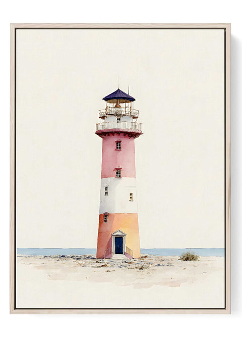 Pastel lighthouse wall art minimalist coastal