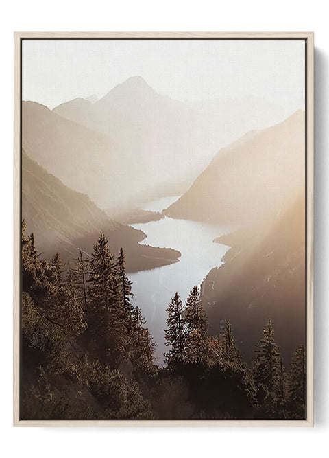 Peaceful Mountain Lake View - Zen Landscape Wall Art