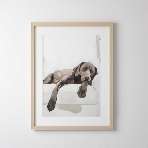 Peaceful beagle watercolor illustration