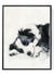 Peaceful dog wall art featuring a sleeping black and white puppy