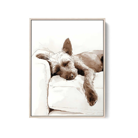 Peaceful dog watercolor artwork minimalist wall decor